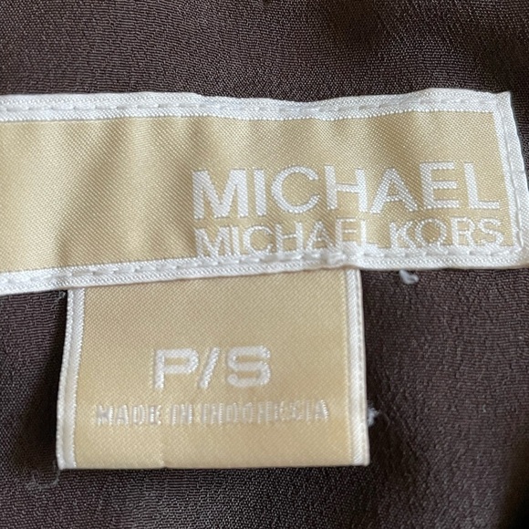 MICHAEL Michael Kors Womens Top Full Zip Long Sleeve Roll Tab Brown Size S - Picture 6 of 7